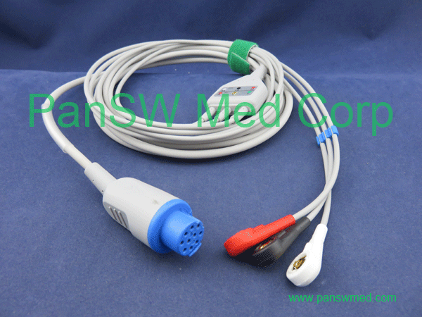 datex ohmeda ECG cable 3 leads integrated AHA color